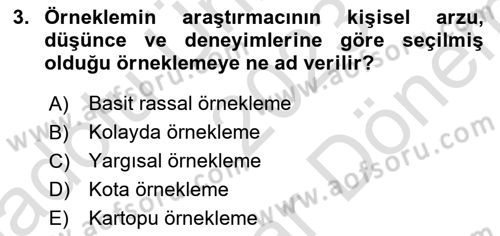 İstatistik 2 Dersi 2023 - 2024 Yılı (Final) Dönem Sonu Sınav Soruları 3. Soru