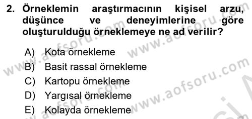 İstatistik 2 Dersi 2024 - 2025 Yılı (Vize) Ara Sınav Soruları 2. Soru