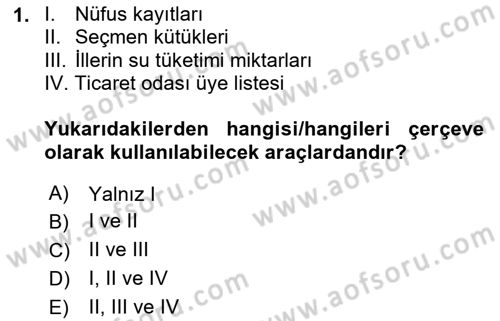İstatistik 2 Dersi 2024 - 2025 Yılı (Final) Dönem Sonu Sınav Soruları 1. Soru