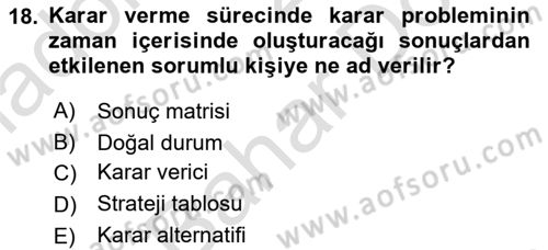 İstatistik 2 Dersi 2024 - 2025 Yılı (Final) Dönem Sonu Sınav Soruları 18. Soru