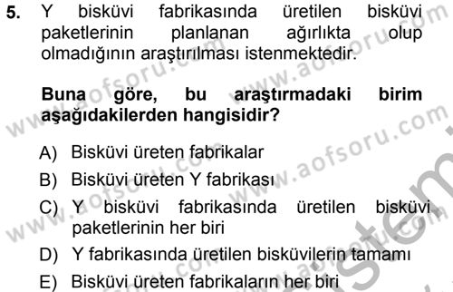 İstatistik Dersi 2012 - 2013 Yılı (Vize) Ara Sınav Soruları 5. Soru