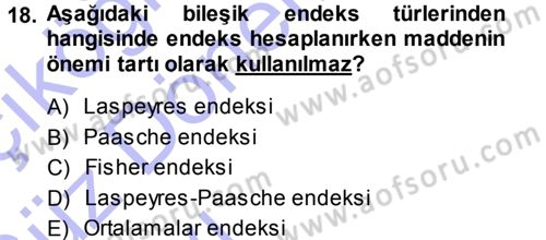 İstatistik Dersi Ara Sınavı Deneme Sınav Soruları 18. Soru