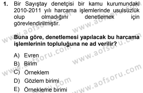 İstatistik Dersi 2013 - 2014 Yılı Tek Ders Sınav Soruları 1. Soru