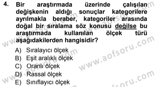 İstatistik Dersi 2013 - 2014 Yılı Tek Ders Sınav Soruları 4. Soru