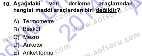 İstatistik Dersi 2014 - 2015 Yılı (Vize) Ara Sınav Soruları 10. Soru