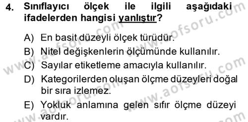 İstatistik Dersi 2014 - 2015 Yılı Tek Ders Sınav Soruları 4. Soru
