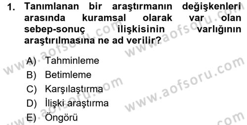 İstatistik Dersi 2015 - 2016 Yılı (Vize) Ara Sınav Soruları 1. Soru