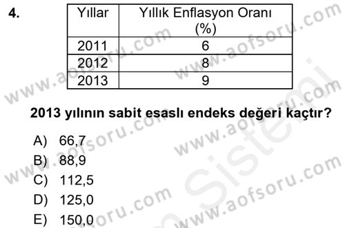 İstatistik Dersi 2015 - 2016 Yılı Tek Ders Sınav Soruları 4. Soru
