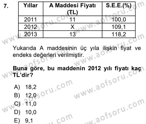 İstatistik Dersi 2016 - 2017 Yılı 3 Ders Sınav Soruları 7. Soru