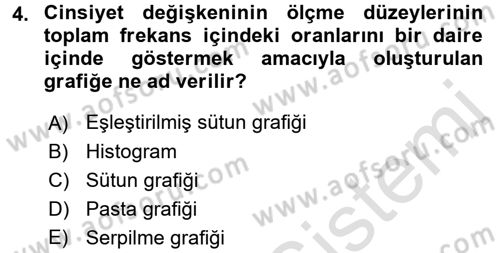 İstatistik Dersi 2018 - 2019 Yılı 3 Ders Sınav Soruları 4. Soru