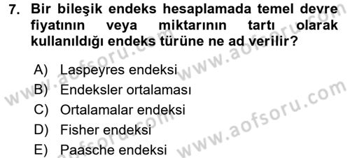 İstatistik Dersi 2018 - 2019 Yılı 3 Ders Sınav Soruları 7. Soru