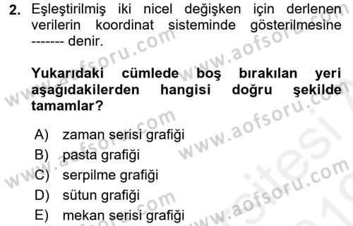 İstatistik Dersi 2018 - 2019 Yılı (Final) Dönem Sonu Sınav Soruları 2. Soru