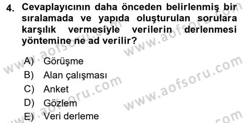 İstatistik Dersi 2018 - 2019 Yılı Yaz Okulu Sınav Soruları 4. Soru