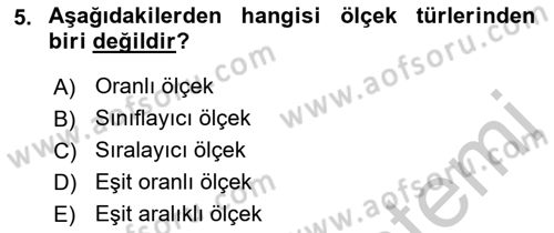 İstatistik Dersi 2018 - 2019 Yılı Yaz Okulu Sınav Soruları 5. Soru