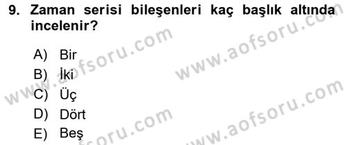 İstatistik Dersi 2019 - 2020 Yılı (Vize) Ara Sınav Soruları 9. Soru