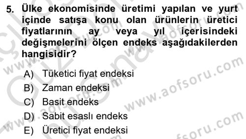 İstatistik Dersi 2021 - 2022 Yılı (Final) Dönem Sonu Sınav Soruları 5. Soru
