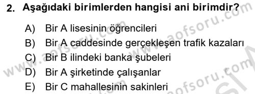 İstatistik Dersi 2021 - 2022 Yılı Yaz Okulu Sınav Soruları 2. Soru