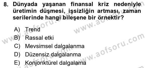 İstatistik Dersi 2022 - 2023 Yılı (Vize) Ara Sınav Soruları 8. Soru