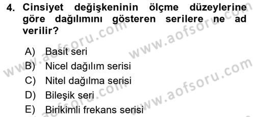 İstatistik Dersi 2022 - 2023 Yılı Yaz Okulu Sınav Soruları 4. Soru