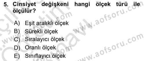 İstatistik Dersi 2024 - 2025 Yılı Yaz Okulu Sınav Soruları 5. Soru