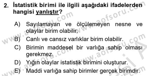 İstatistik Dersi 2025 - 2026 Yılı (Vize) Ara Sınav Soruları 2. Soru