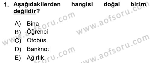 İstatistik Dersi 2025 - 2026 Yılı (Final) Dönem Sonu Sınav Soruları 1. Soru