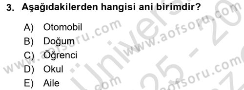 İstatistik Dersi 2025 - 2026 Yılı Yaz Okulu Sınav Soruları 3. Soru