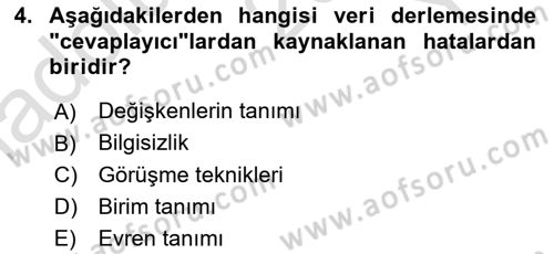 İstatistik Dersi 2025 - 2026 Yılı Yaz Okulu Sınav Soruları 4. Soru