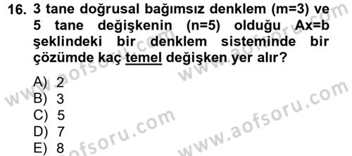 Yöneylem Araştırması 1 Dersi 2012 - 2013 Yılı (Vize) Ara Sınav Soruları 16. Soru