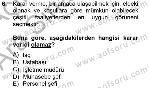 Yöneylem Araştırması 1 Dersi 2012 - 2013 Yılı (Vize) Ara Sınav Soruları 6. Soru