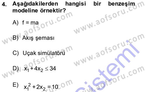 Yöneylem Araştırması 1 Dersi 2013 - 2014 Yılı (Vize) Ara Sınav Soruları 4. Soru
