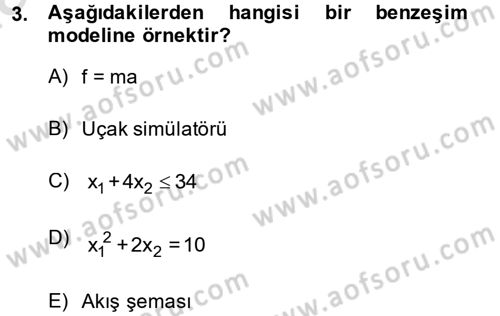 Yöneylem Araştırması 1 Dersi 2013 - 2014 Yılı Tek Ders Sınav Soruları 3. Soru
