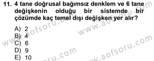 Yöneylem Araştırması 1 Dersi 2014 - 2015 Yılı Tek Ders Sınav Soruları 11. Soru