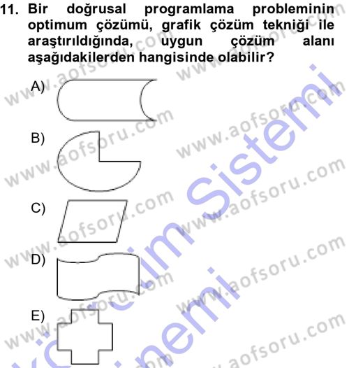 Yöneylem Araştırması 1 Dersi 2015 - 2016 Yılı (Vize) Ara Sınav Soruları 11. Soru