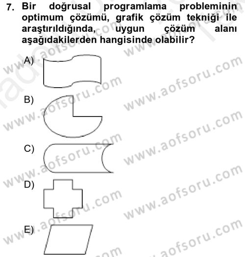 Yöneylem Araştırması 1 Dersi 2015 - 2016 Yılı Tek Ders Sınav Soruları 7. Soru