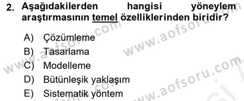Yöneylem Araştırması 1 Dersi 2016 - 2017 Yılı (Final) Dönem Sonu Sınav Soruları 2. Soru
