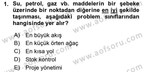 Yöneylem Araştırması 1 Dersi 2017 - 2018 Yılı (Vize) Ara Sınav Soruları 1. Soru