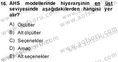 Yöneylem Araştırması 2 Dersi 2013 - 2014 Yılı Tek Ders Sınavı 16. Soru