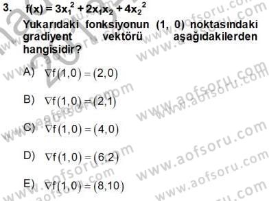 Yöneylem Araştırması 2 Dersi 2013 - 2014 Yılı Tek Ders Sınavı 3. Soru
