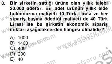 Yöneylem Araştırması 2 Dersi 2013 - 2014 Yılı Tek Ders Sınavı 8. Soru