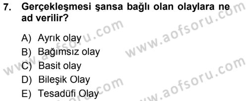 Tıbbi İstatistik Dersi 2012 - 2013 Yılı (Final) Dönem Sonu Sınav Soruları 7. Soru