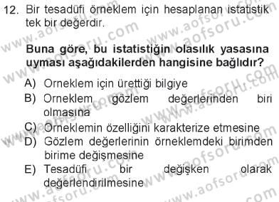 Tıbbi İstatistik Dersi 2012 - 2013 Yılı Tek Ders Sınav Soruları 12. Soru