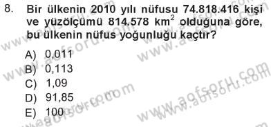 Tıbbi İstatistik Dersi 2012 - 2013 Yılı Tek Ders Sınav Soruları 8. Soru