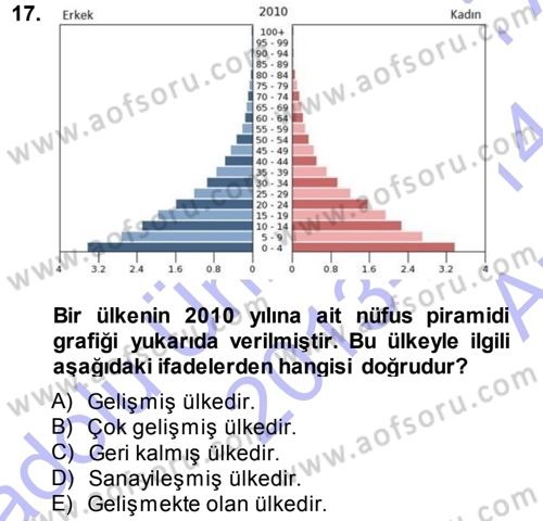 Tıbbi İstatistik Dersi Ara Sınavı Deneme Sınav Soruları 17. Soru