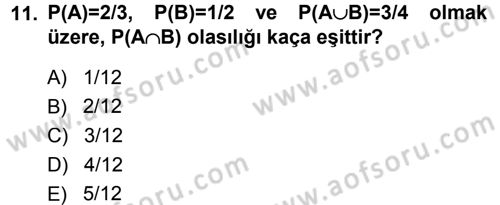 Tıbbi İstatistik Dersi 2013 - 2014 Yılı (Final) Dönem Sonu Sınav Soruları 11. Soru