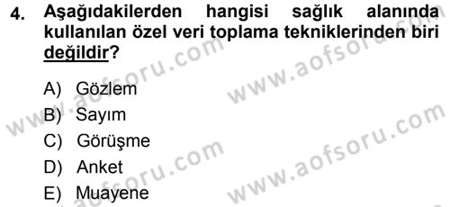 Tıbbi İstatistik Dersi 2013 - 2014 Yılı (Final) Dönem Sonu Sınav Soruları 4. Soru