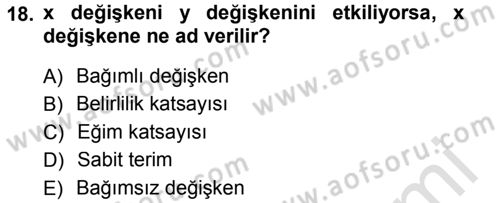 Tıbbi İstatistik Dersi 2013 - 2014 Yılı Tek Ders Sınav Soruları 18. Soru