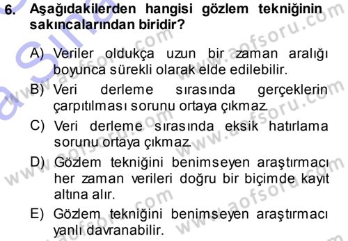 Tıbbi İstatistik Dersi 2014 - 2015 Yılı (Vize) Ara Sınavı 6. Soru