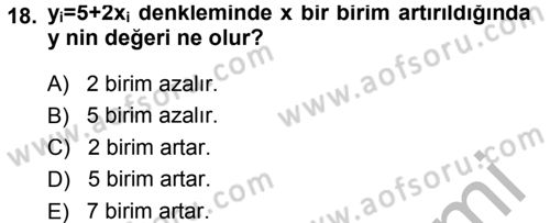 Tıbbi İstatistik Dersi 2014 - 2015 Yılı (Final) Dönem Sonu Sınav Soruları 18. Soru