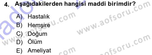 Tıbbi İstatistik Dersi Ara Sınavı Deneme Sınav Soruları 4. Soru
